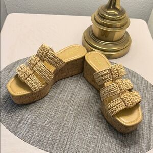 J. Crew Beige Woven Platform Sandals